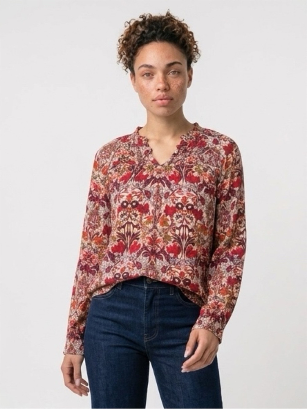 Red Camel Boho‎ Floral Blouse - Size Small